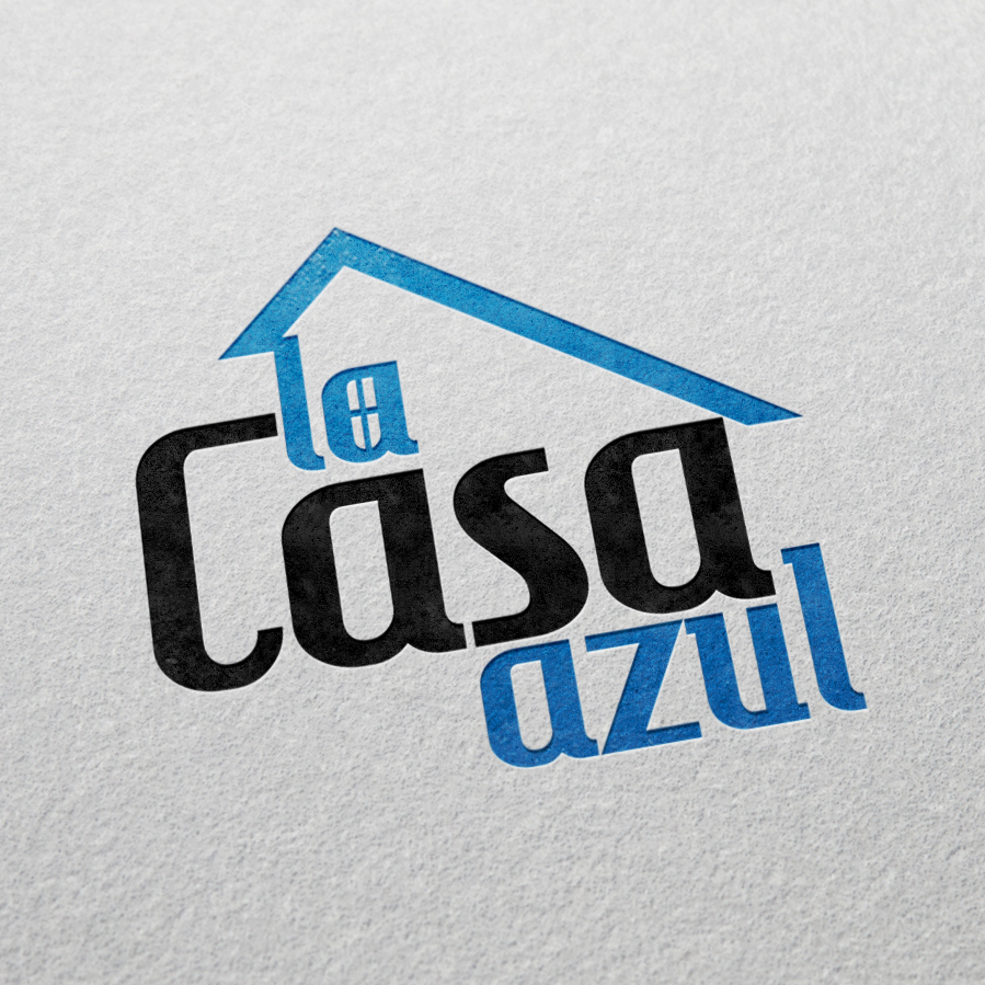 Identidad visual de Casa Azul en aplicación de marca